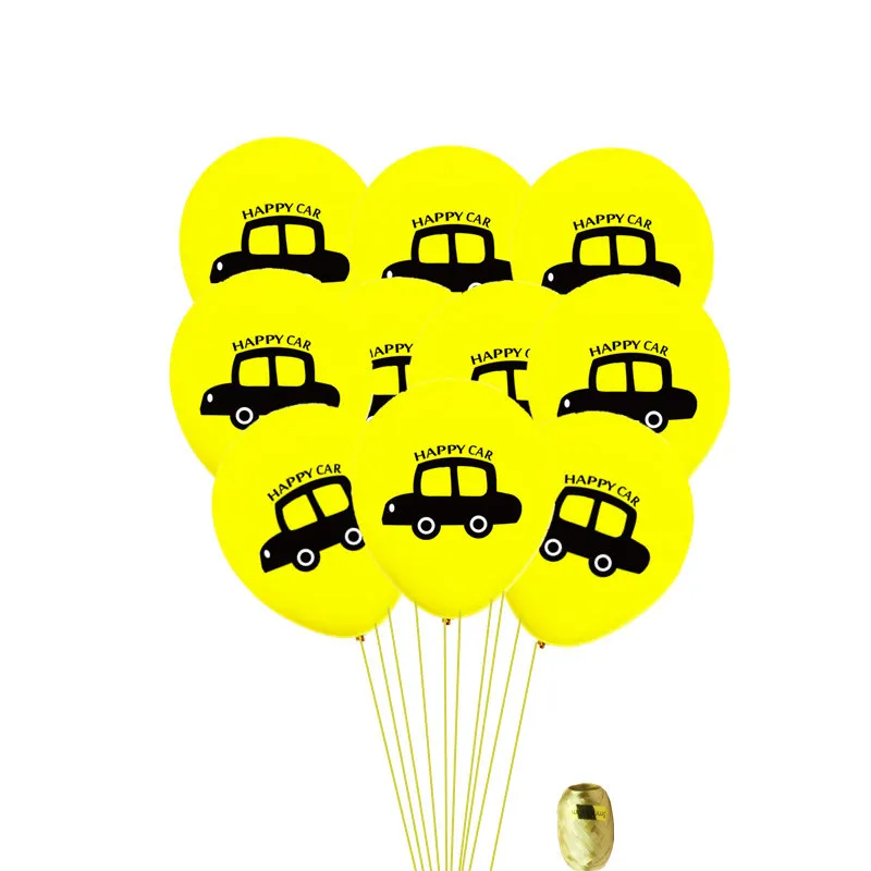 10 yellow 1 комплект латексный шар счастливый автомобиль конфетти блесток Свадебная вечеринка тема Декор поставки Babyshower гелиевые шары украшения на день рождения - Цвет: 10 yellow