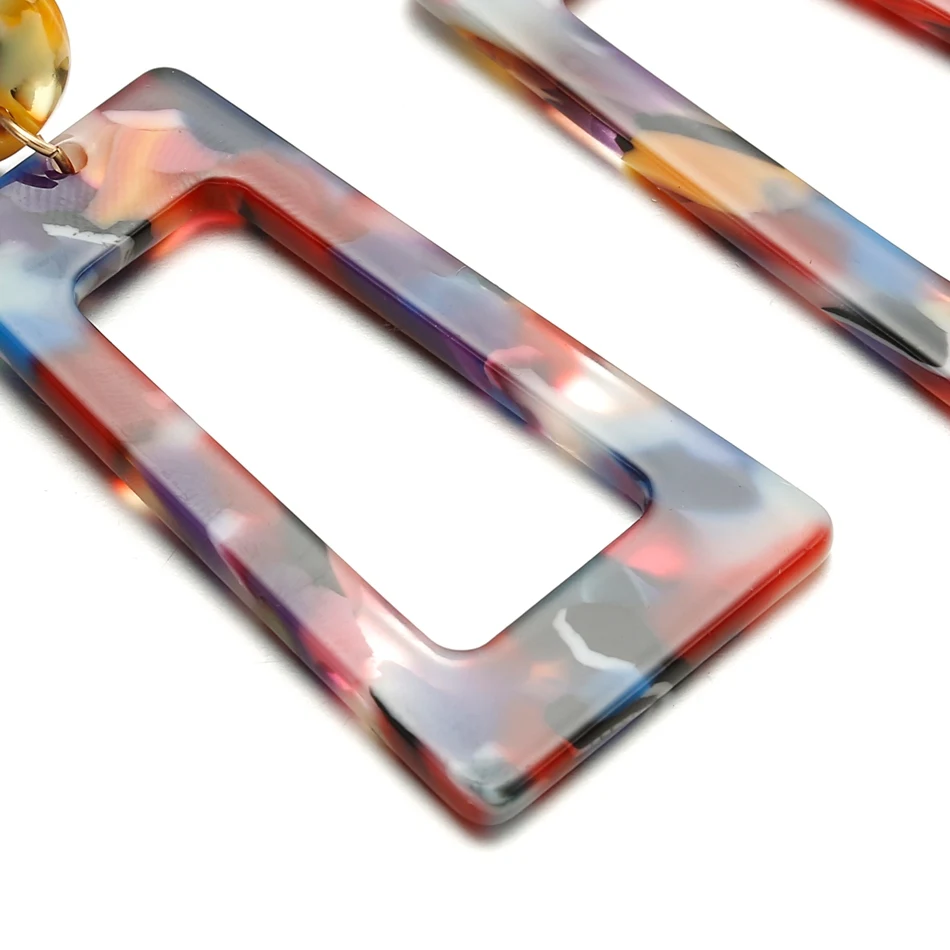 Женские массивные большие геометрические акриловые серьги Match Right длинные