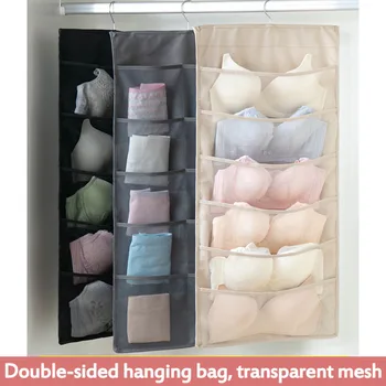 

Foldable Wardrobe Storage Bag Hanging Organizer Underware Bra Socks Multi Pockets Bag Oxford Fabric Hang Storage Organizer Bag