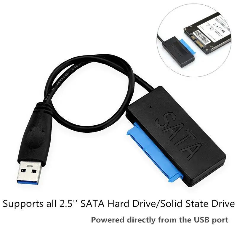 USB 3,0-SATA черный кабель для быстрой передачи данных USB жесткий диск адаптер для легкого привода кабель-конвертер