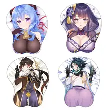 Ghenshin – tapis de souris pour Cosplay, dessin animé, Genshin Zhongli, Xiao Kelee Eula, Sexy, ordinateur, stéréo, amusant, coussinets de poignet, cadeaux de noël