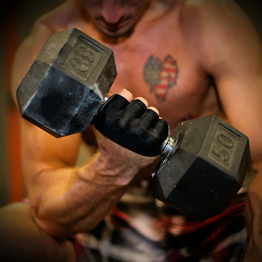 SKDK Anti-skid Gym Gloves Breathable Half-Finger Fitness Gloves Crossfit Workout Dumbbell Training Sports Exercise
