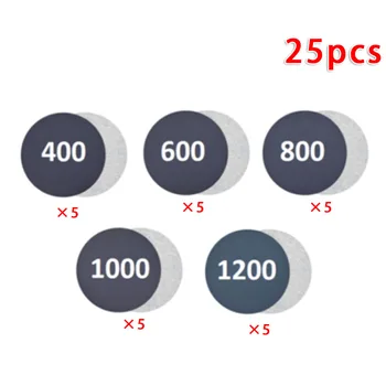 

25pcs/Set 125mm 400/600/800/1000/1200 Grits Sandpapers Waterproof Round Polisher Grinder Discs Abrasive Tools