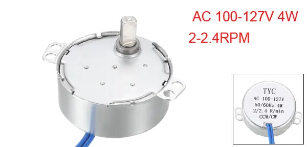 Uxcell синхронный Synchron металлический редукторный двигатель AC 100-127V 0,8-54 RPM 50-60Hz CCW 4W Малый энергопотребление для ручной работы