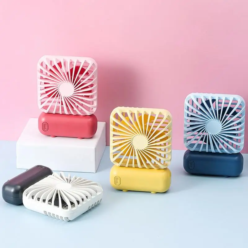 

Summer Candy Colors Portable Mini Fan 3 Speed Adjustable Fans For student Home Office Desk Desk Travel USB Rechargeable Fan