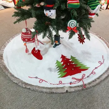

48 inch Plush Christmas Tree Skirts Fur Carpet Merry Christmas Decoration New Year Xmas Party Holiday Decoration