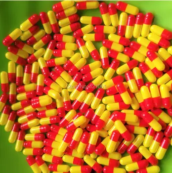 

4# 2,000pcs!Red-Yellow colored capsules,hard gelatin empty capsules size 4! (joined or seperated capsules available!)