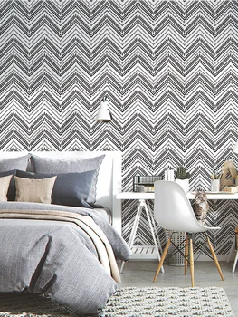 

Modern Circle Oval Stripe Peel and Stick Wallpaper Black White Vinyl Self Adhesive Contact Paper For Restaurant Home Decorative