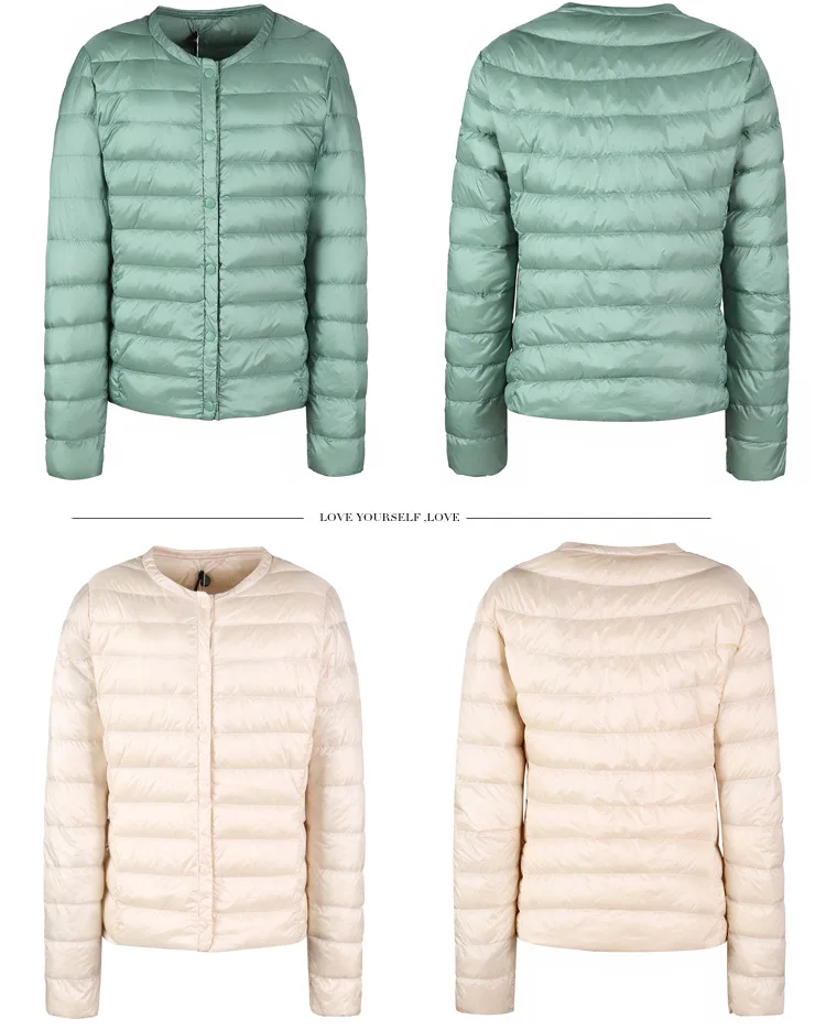 New Style down Jacket Women Slim Crew Neck Korean-style Slimming Slim Fit Versatile Short Light Special Offer down Jacket F