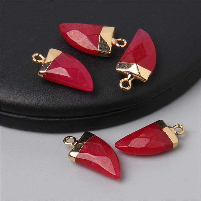 Natural Stone Pendants Faceted Agates Crystal Turquoises Opal Amethysts Quartz Pendant Charm for Jewelry Making 10x20mm Diy