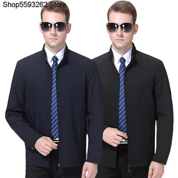 

Men's Jacket Autumn Clothes Middle Age Men Jacket Men's Wear Business Leisure Loose Middle-aged And Elderly Lapel Coat