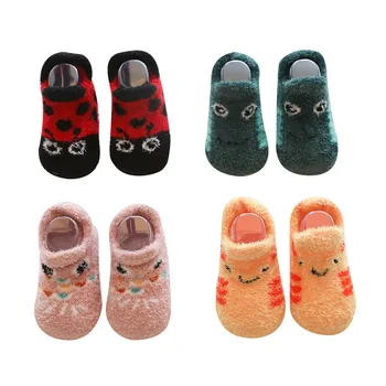 

Baby Socks Girls Short Thick Toddler Cartoon Infant Socks Newborn Anti-Slip Shoes Floor Sock Walk Learning Clothing Accessories