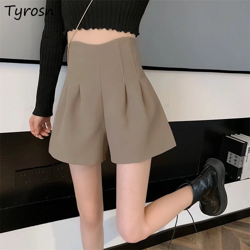 

Women Shorts Autumn Winter High Waist Zipper Fly Elegant Fashion Harajuku All Match Boot-shorts Leisure Vintage Ulzzang