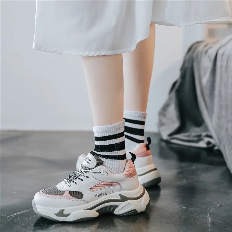 

Daddy's Shoes Female Autumn Style Student's Shoes Breathable Korean Edition Harakami Harajuku Red ShoesSuper-hot Sports Style
