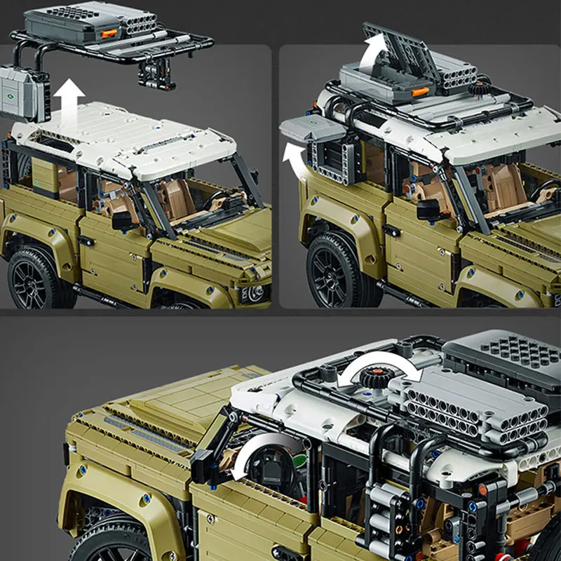 Technic автомобильные игрушки, совместимые с 42110 Land SUV, автомобиль Rover Defender, Сборная модель автомобиля, Детский Рождественский подарок, строительные блоки, кирпичи