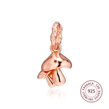 Подходит Пандора браслет Argent Шарм 925 серебро металлическая бусина Роза сверкающие грибы Подвески бусины для изготовления ювелирных изделий kralen