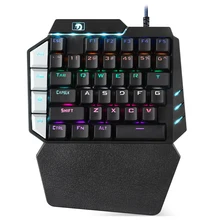 K109 One-Handed Mechanical Keyboard RGB Wired Gaming Keypad with LED Backlight 38 Keys for LOL/PUBG/CF gaming keyboard mini k109 one hand 38 keys operation mobile games external connection mechanical keyboard for computer laptops