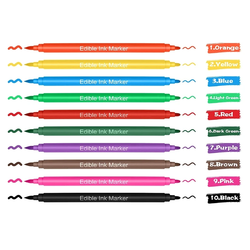 Food Coloring Pen food coloring pens Food Coloring Marker Double Sided Grade Gourmet Writers for Cake Cookie Fondant Decorating Gift