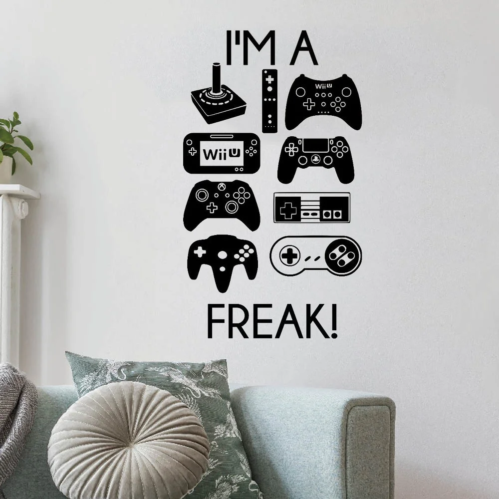 

Game Handle Decal Video Game Controller Sticker Play Decal Gaming Posters Gamer Vinyl Decals Decor Mural Video Game Wall Sticker