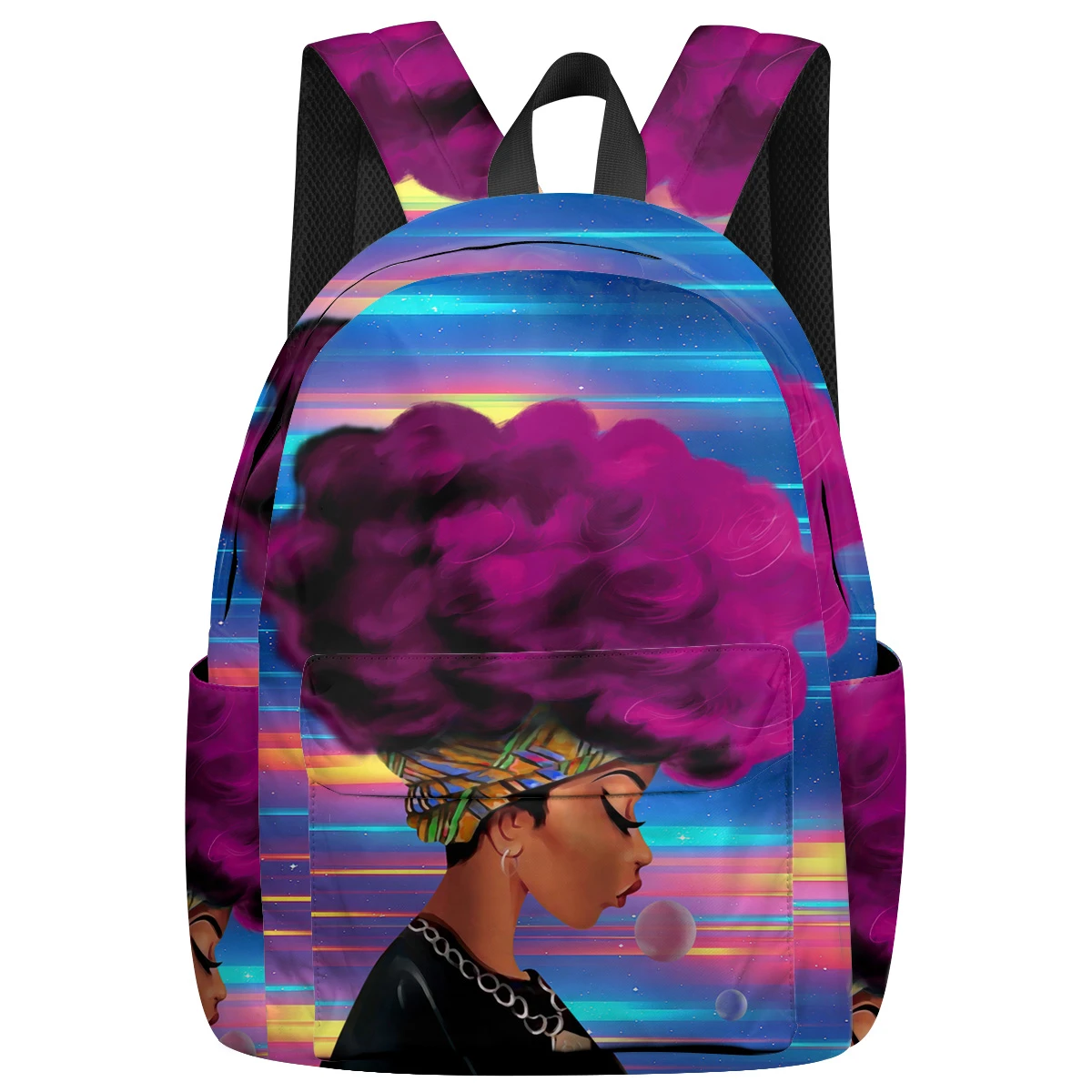 Mochila De mujer africana de pelo rosa para adolescentes bolsas de viaje mochilas mochila Interior llavero titular|Mochilas| - AliExpress