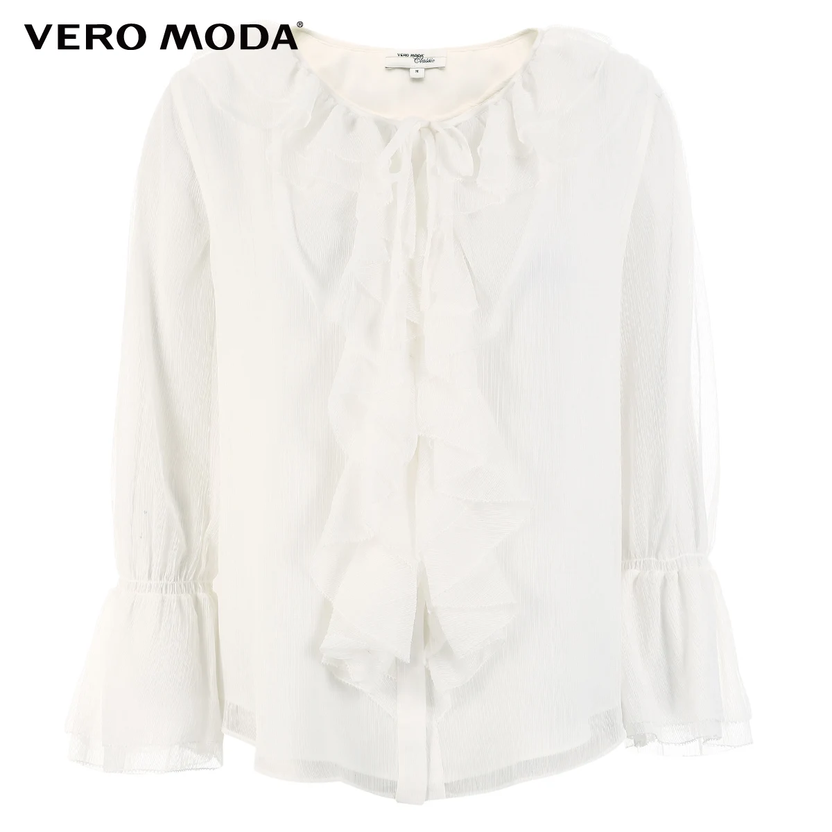 Vero Moda Женская винтажная шифоновая блузка с оборками | 319231506