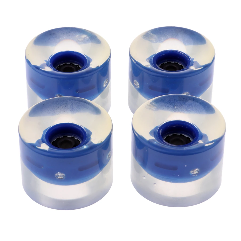 4pcs 60mm Light Up Flash Skateboard Longboard Wheels 78A with Bearing Core Glow at Night 5 color Skate Board Accessories