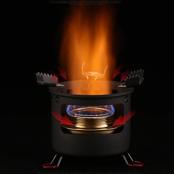 

Aluminum Alloy Fire Round Windproof Camping Mini Spirit Burner Gas Stove Tools