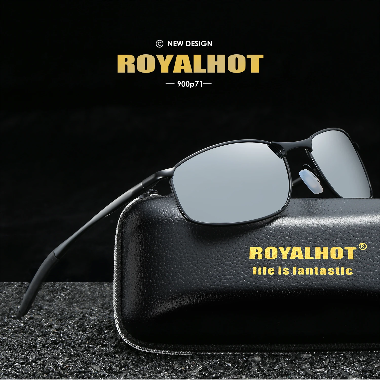 RoyalHot, мужские, женские, поляризационные, сплав, крутые, Прямоугольная оправа, солнцезащитные очки, для вождения, солнцезащитные очки, оттенки, Oculos masculino, мужские, 900p71