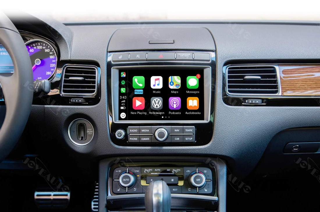 Joyeauto Wifi беспроводной Apple Carplay для 2010- Volkswagen Toureg Golf с iOS13 Android зеркало Android авто зеркало в форме яблока