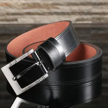 

Men's belt fashion casual belt men's high quality pu microfiber bottom pin buckle belt men's daily business belt
