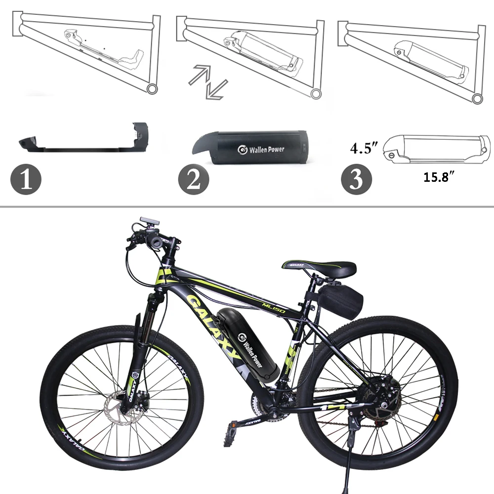 48 В 14Ah электрический велосипед 48 В 10Ah 14A бутылка ebike литий-ионный аккумулятор с 20A BMS для