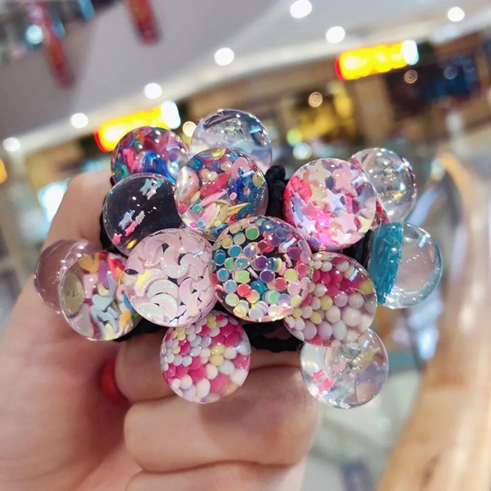 Women Girls' Elastic Ball Cute Hair Band 16pcs/pack Colorful Hair Ties Ropes Scrunchy Ponytail Rubberbands Ring Gum Accessories