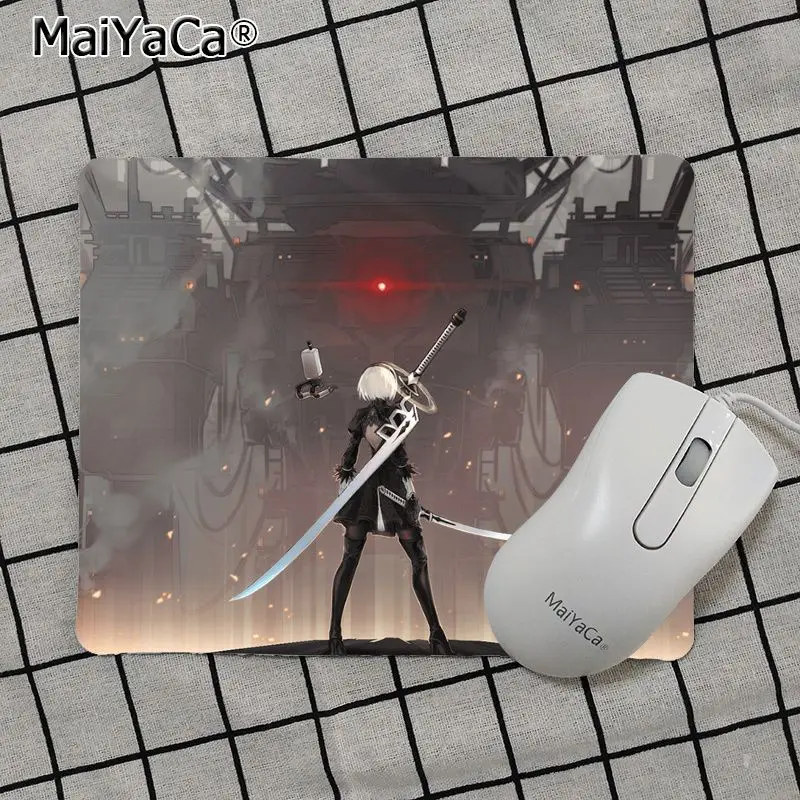 Maiya высокое качество NieR Automata jorha ноутбук Игровые мыши коврик для мыши Гладкий блокнот для письма настольные компьютеры мат игровой коврик для мыши - Цвет: No Lock Edge25x29cm
