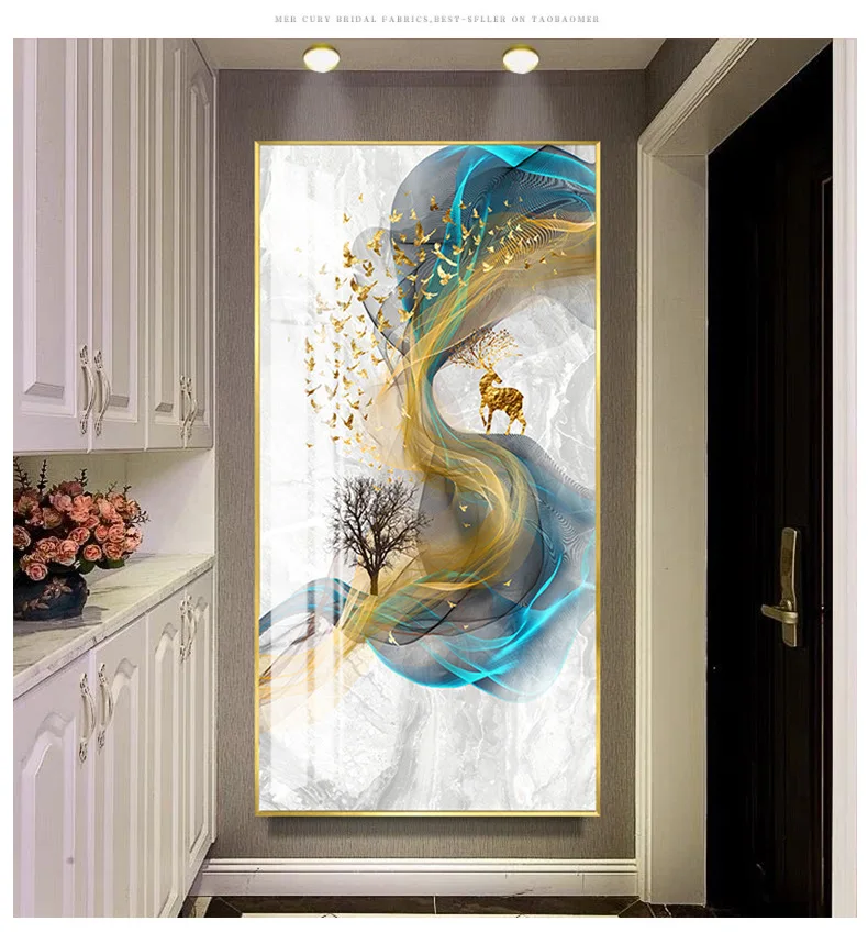Modern Abstract porch Living Room Decorative Pictures Elk Chinese Tree of Prosperity Canvas Posters Unframed art mural Paintings | Дом и сад