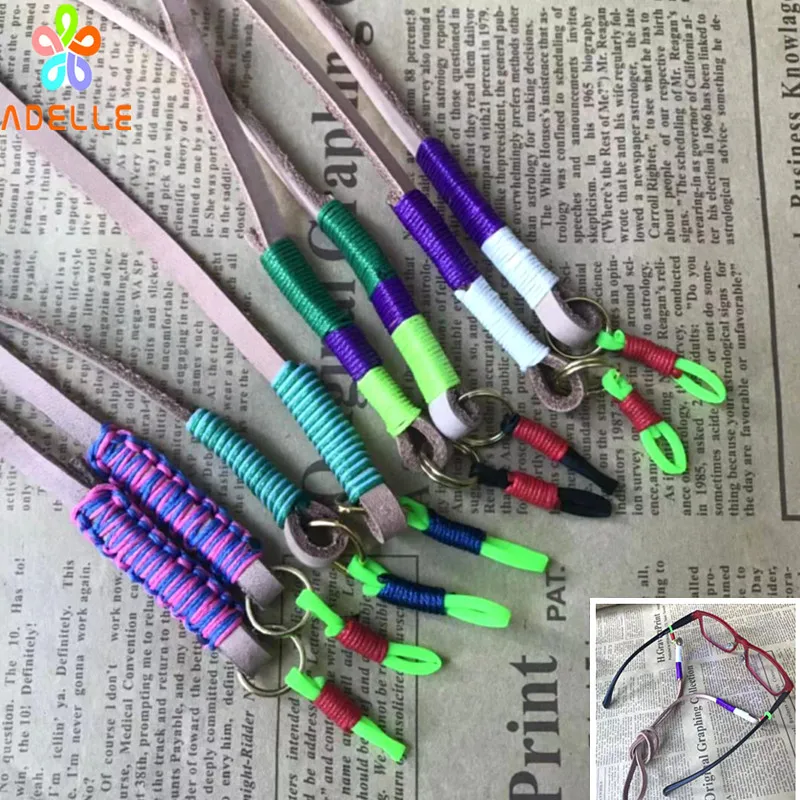 

100% Geniune Leather strap Necklace Round/Flat for eyeglasses Sunglasses Handmade Colorful Anti-slip string Chain free shipping