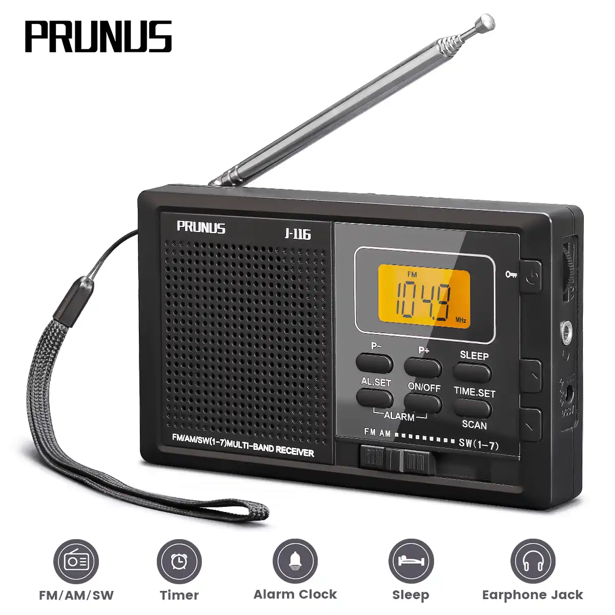 PRUNUS L 218 Mini fm radio receiver AM / FM /SD Card MP3 play Speaker