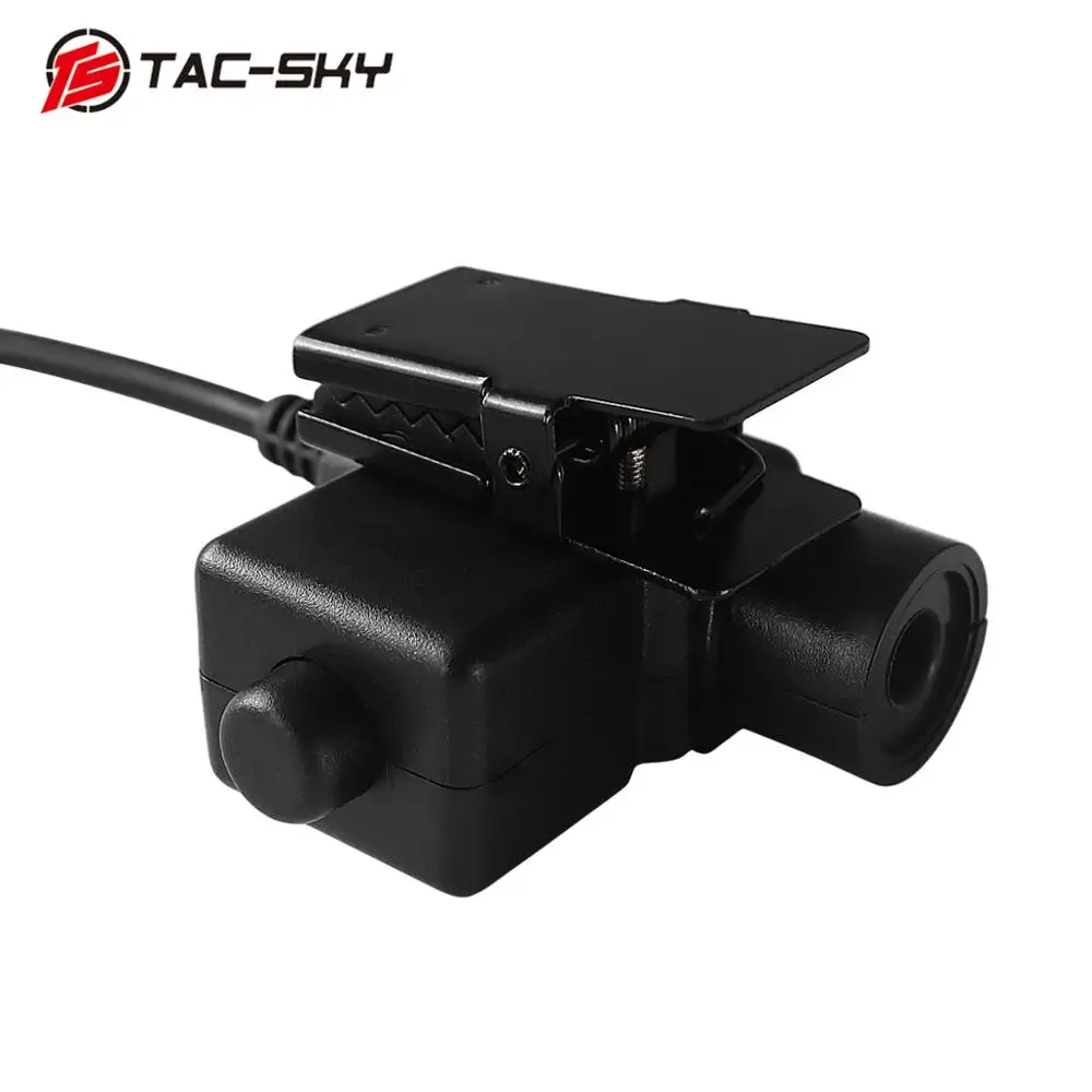 TAC-SKY military walkie-talkie adapter KENWOOD U94 PTT + COMTAC III silicone earmuffs noise reduction pickup tactical headset BK