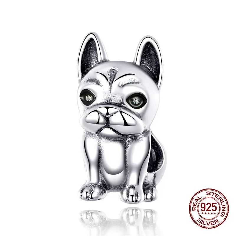 

fit Pandora charm original bracelet French Bulldog beads charms for women DIY 925 sterling silver jewelry gift making