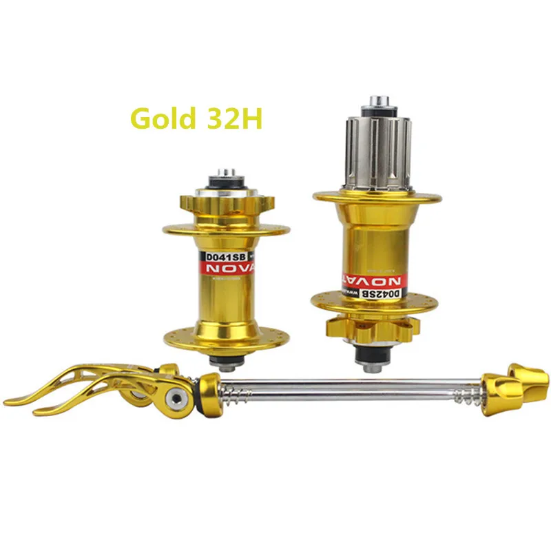 32H Gold Pair NOVATEC D041/D042SB MTB горный велосипед карты маховик езда 4 палин дисковый тормоз концентратор 24 H/28 H/32 H/36 H отверстие - Цвет: 32H Gold Pair