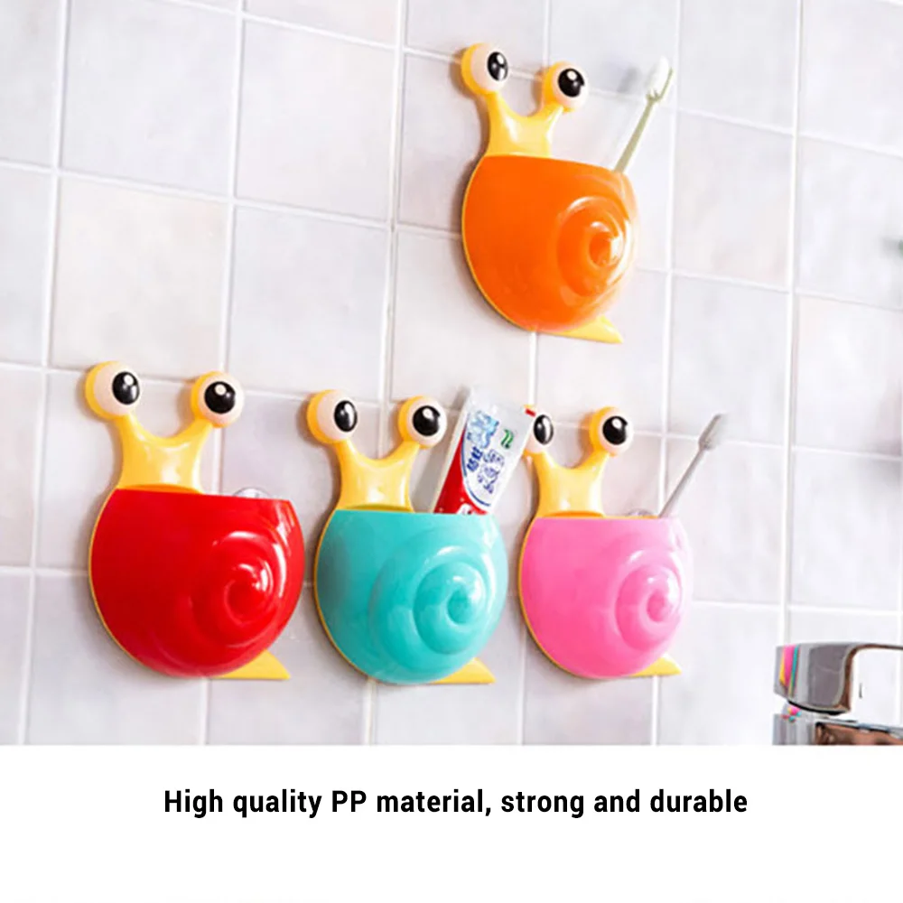 Bathroom Wall Hanging Suction Cup Storage Toothbrush Holder Cartoon Toiletries Toothpaste Holder Wall Suction Bathroom Sets