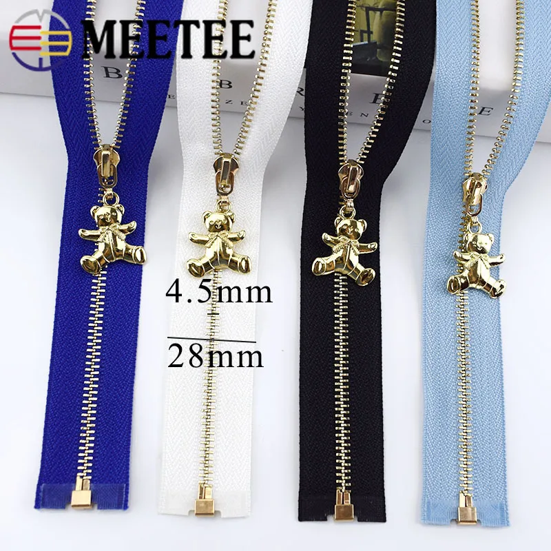 Meetee 2 шт 40-70 см 3# Металлические молнии Open-End Авто замок золотая молния DIY сумки кошелек Декор одежды молния Швейные аксессуары ZA049