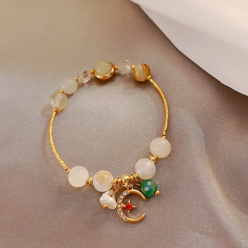 

2020 New Style Moon Flower Crystal Bracelet Non-mainstream Design Fortune Lucky Enrichment INS Fashion Bracelets Women's