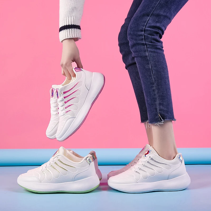 air breathable women shoes spring summer ladies sneakers korean female height increasing moccasins lady mesh vulcanized shoes  (6)