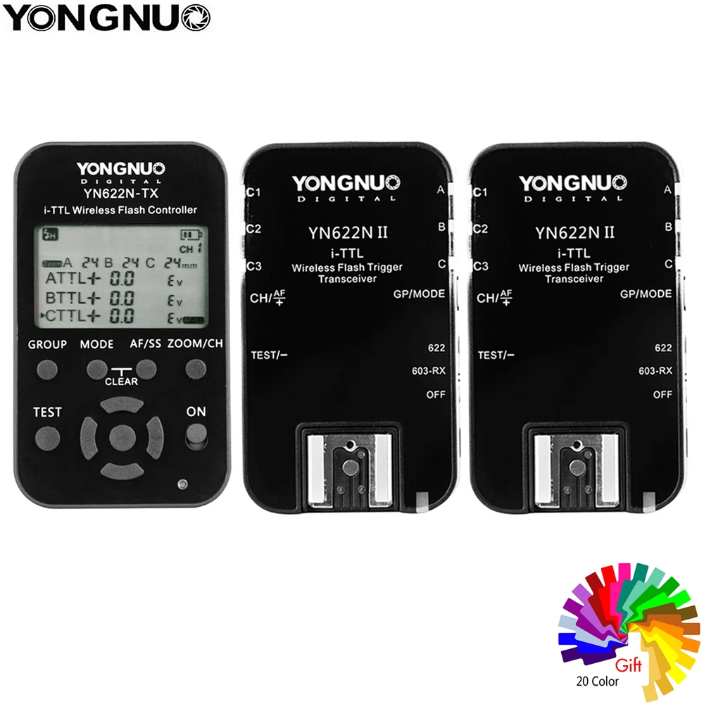 Yongnuo YN622N II Kit Беспроводной TTL HSS Flash Trigger Set Transmitter + 2x ресиверы для Nikon DSLR Camera D750 D850 Z7