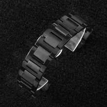 Ремешок для наручных часов кнопочный Скрытая застежка Нержавеющая сталь браслет наручные часы ремешок замена аксессуары 18/20/22/24/26 мм