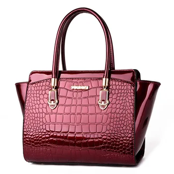 

2020 Fashion High Quality Patent Leather Luxury Tote Bag Crocodile Pattern Handbag Diagonal Women's Shoulder Bag