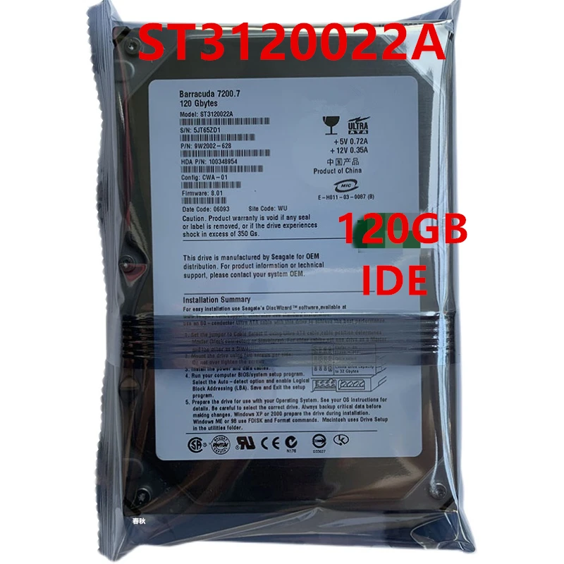 New HDD For Seagate 120GB 3.5" IDE 2MB 7200RPM For Internal Hard Disk For  Desktop HDD For ST3120022A - AliExpress