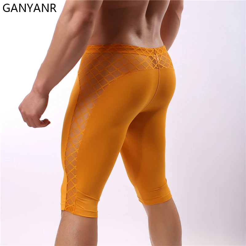 Men Running Tights Compression Gym Leggings Fitness Basketball Jogging Training Athletic Yoga Shorts Workout
