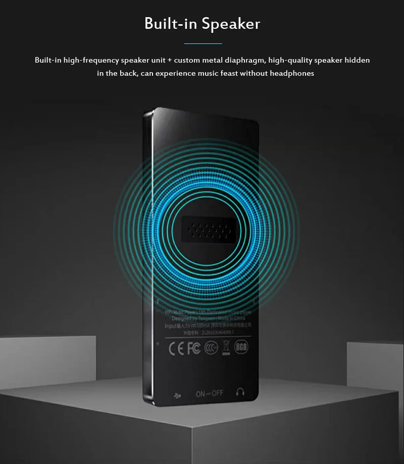 MP4 плеер с bluetooth динамиком встроенный сенсорный ключ 8 ГБ 16 HiFi портативный Walkman fm
