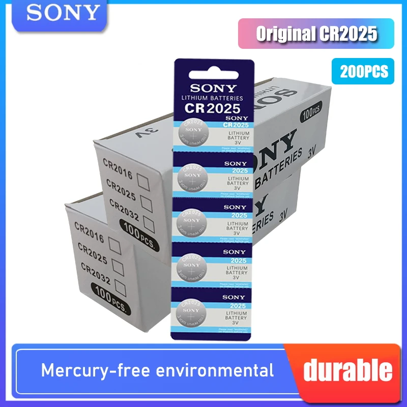 Батарейка часовая SONY CR2025 200 шт. 3 в литиевая CR 2025 | Электроника
